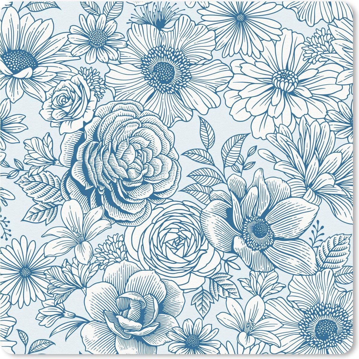 Muismat 30x30 cm - Mousepad Rozen - Retro - Patronen - Muismatten