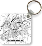 Sleutelhanger - Uitdeelcadeautjes - Kaart - Roosendaal - Zwart - Wit  - Plastic