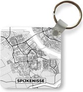 Sleutelhanger - Uitdeelcadeautjes - Stadskaart - Spijkenisse - Grijs - Wit - Plastic
