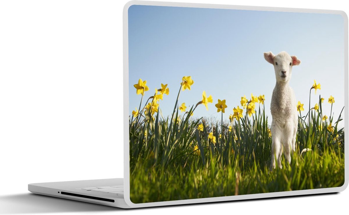 Laptop sticker - 17.3 inch - Lam - Bloemen - Narcissen - 40x30cm - Laptopstickers - Laptop skin - Cover