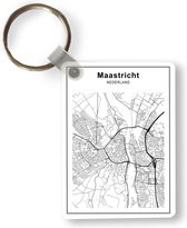 Sleutelhanger - Stadskaart - Zwart Wit - Maastricht - Uitdeelcadeautjes - Plastic