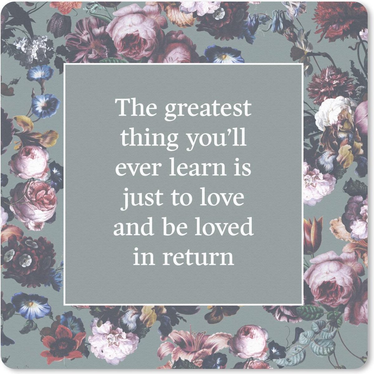 Muismat 30x30 cm - Mousepad Bloemen - Quotes - Roze - Muismatten