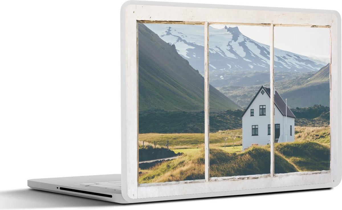Laptop sticker - 12.3 inch - Doorkijk - Huis - Berg - 30x22cm - Laptopstickers - Laptop skin - Cover