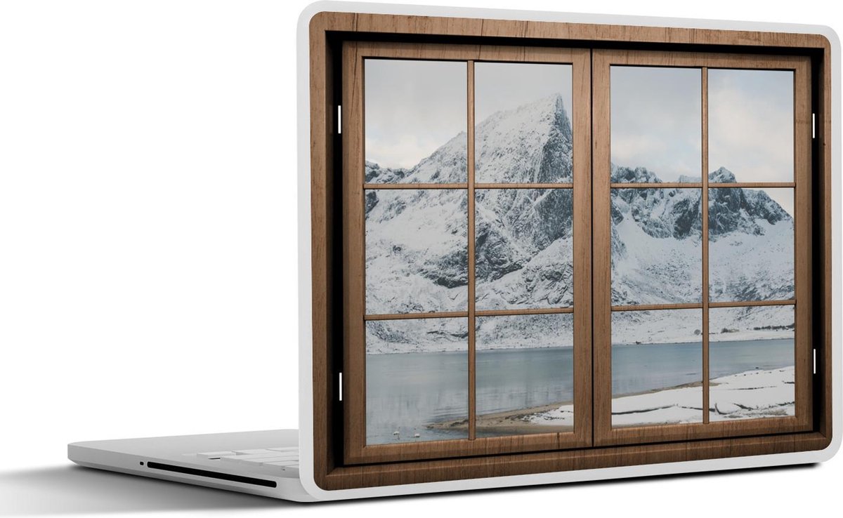 Laptop sticker - 13.3 inch - Doorkijk - Landschap - Winter - 31x22,5cm - Laptopstickers - Laptop skin - Cover