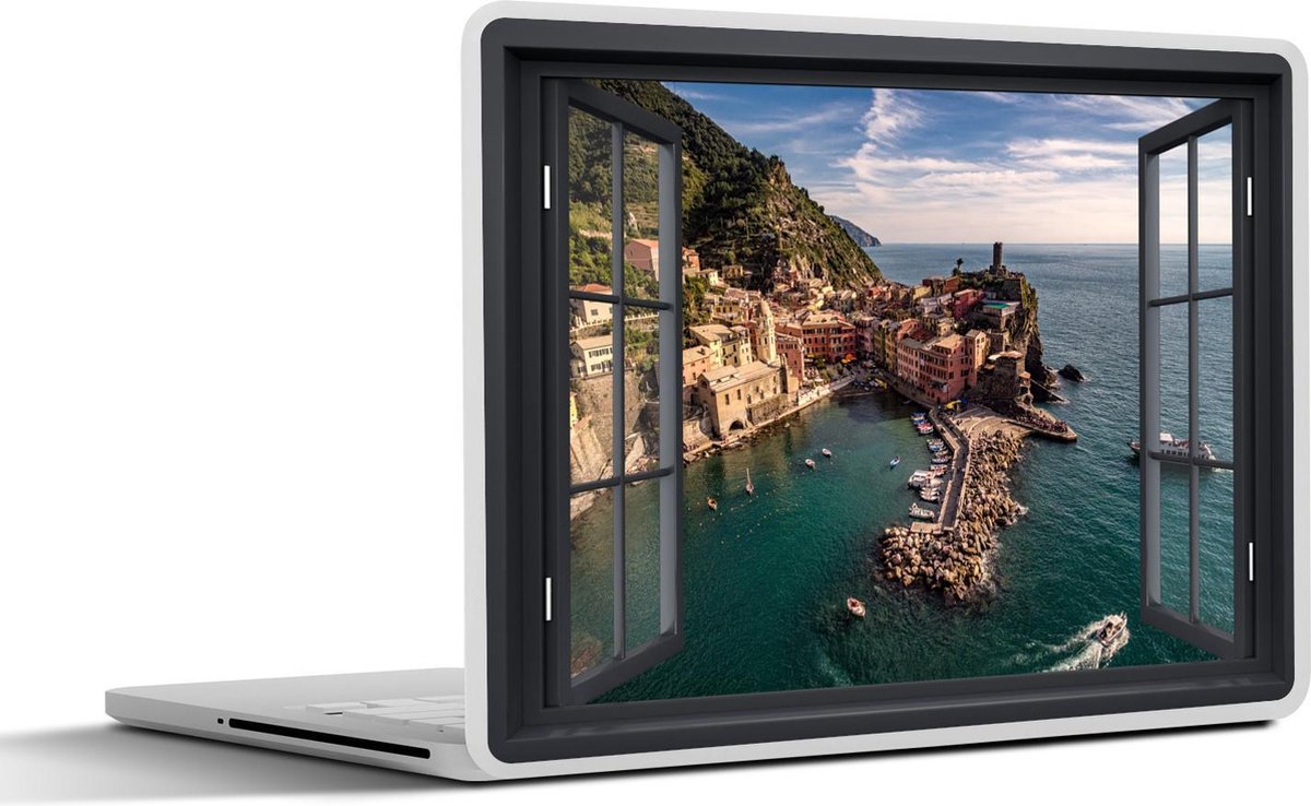 Laptop sticker - 17.3 inch - Doorkijk - Eiland - Boot - 40x30cm - Laptopstickers - Laptop skin - Cover