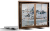 Laptop sticker - 11.6 inch - Doorkijk - Landschap - Winter - 30x21cm - Laptopstickers - Laptop skin - Cover