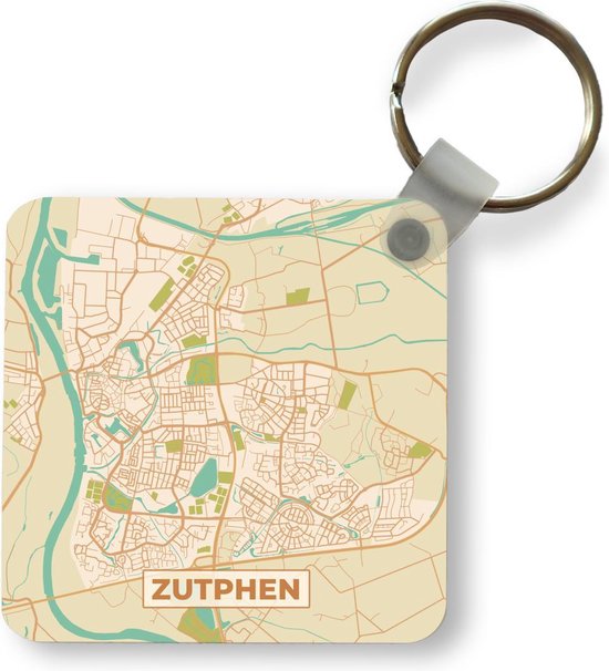 Sleutelhanger - Uitdeelcadeautjes - Kaart - Zutphen - Vintage - Plastic