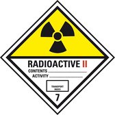 ADR klasse 7 radioactief 2 bord - kunststof 300 x 300 mm