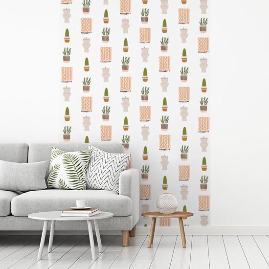 Papier peint - Illustrations Papier peint photo - Salle de bain - Motifs - Largeur 145 cm x Hauteur 220 cm