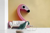 Papier peint Papier peint photo en vinyle - Flamingo avec grand oeil largeur 330 cm x hauteur 220 cm - Tirage photo sur papier peint (disponible en 7 tailles)