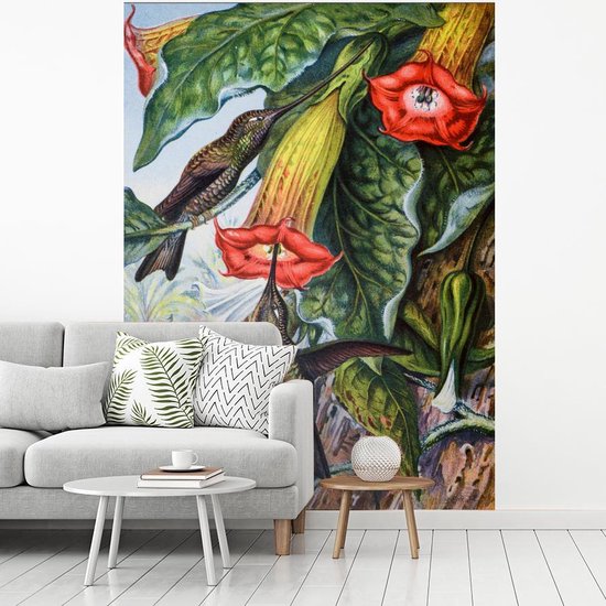 Papier peint photo peint photo vinyle - Colibri ancien imprimé oiseau largeur 175 cm x hauteur 240 cm - Tirage photo sur papier peint (disponible en 7 tailles)