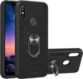 Voor Geschikt voor Xiaomi Rdemi 6 Pro / Mi A2 Lite 2 in 1 Armor Series PC + TPU beschermhoes met ringhouder (zwart)