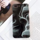 Voor iPhone 8 Plus & 7 Plus Zwart Wit Marmerpatroon TPU Volledige dekking Schokbestendige beschermende achterkant van de behuizing