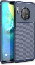 Voor Huawei Mate 30 Pro Beetle Series Carbon Fiber Texture Shockproof TPU Case (Blauw)