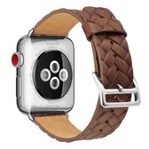 42mm horlogeband van leer met reliÃ«fleer voor Apple Watch Series 5 en 4 (donkerbruin)