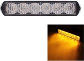 18W 1080LM 6-LED geel licht bedraad auto knipperend waarschuwingssignaallampje, DC 12-24V, draadlengte: 90cm