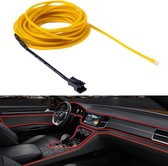 EL Koud Geel Licht Waterdicht Rond Flexibel Autostrooklampje met Driver voor Autodecoratie, Lengte: 5m (geel)