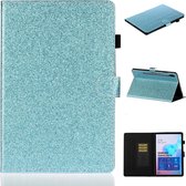 Voor Galaxy Tab S6 T860 Varnish Glitterpoeder Horizontaal Flip Leather Case met houder en kaartsleuf (blauw)