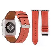 Voor Apple Watch Series 3 & 2 & 1 42mm frisse stijl polshorloge lederen band (rood)