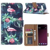 FONU Boekmodel Hoesje Flamingo's Samsung Galaxy S10 Plus