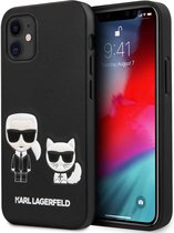 Karl Lagerfeld Karl en Choupette Backcase hoesje iPhone 12 Pro en 12 Zwart