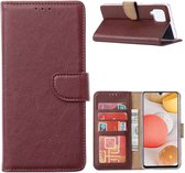 Fonu Boekmodel hoesje Samsung A42 Donkerbruin