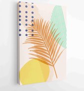 Summer tropical wall arts vector. Palm leaves, coconut leaf, monstera leaf, line arts 2 - Moderne schilderijen – Vertical – 1922500778 - 80*60 Vertical