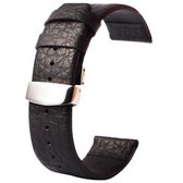 Kakapi voor Apple Watch 38 mm Buffalo Hide Double Buckle lederen horlogeband, alleen gebruikt in combinatie met connectoren (S-AW-3291) (zwart)