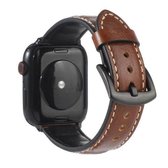 Echt lederen horlogeband voor Apple Watch Series 6 & SE & 5 & 4 40 mm / 3 & 2 & 1 38 mm (donkerbruin)