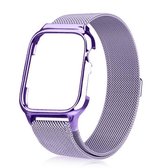 Milanese Loop magnetische roestvrijstalen horlogeband met frame voor Apple Watch Series 4/5 40 mm (lavendel paars)