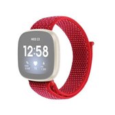 Voor Fitbit Versa 3 vervangende nylon lus horlogeband (rood)