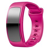 Siliconen polsband horlogeband voor Samsung Gear Fit2 SM-R360, polsbandmaat: 150-213 mm (rozerood)