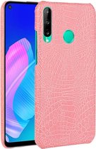 Voor Huawei Honor 9C schokbestendige krokodiltextuur pc + PU-hoes (roze)