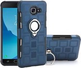 Voor Galaxy J7 Max 2 in 1 Cube PC + TPU beschermhoes met 360 graden draaien zilveren ringhouder (marineblauw)