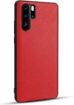Voor Huawei P30 Pro Lychee Graan Cortex Anti-vallen TPU Mobiele telefoon Shell beschermhoes (rood)