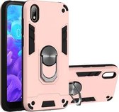 Voor Huawei Y5 (2019) / Honor 8S 2 in 1 Armor Series PC + TPU beschermhoes met ringhouder (rose goud)