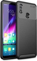 Kever vorm koolstofvezel textuur schokbestendig TPU-hoesje voor Huawei Honor Note 10 (zwart)