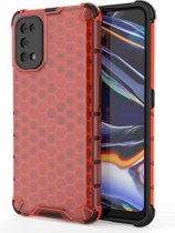 Voor OPPO Realme 7 Pro schokbestendige honingraat pc + TPU-hoes (rood)