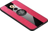 Voor Huawei Mate 8 XINLI stikdoek Textue schokbestendig TPU beschermhoes met ringhouder (rood)