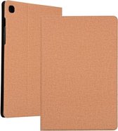 Voor Samsung Galaxy Tab A7 / T500 Fabric Texture Horizontale Flip PU Leather Case met houder (goud)