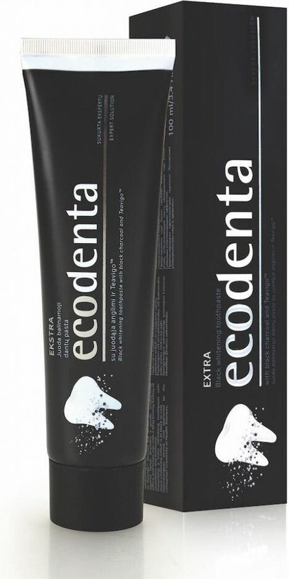 Ecodenta Tandpasta Extra Whitening Black Houtskool - 100 ml
