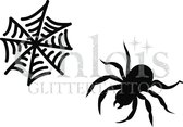 Chloïs Glittertattoo Sjabloon 5 Stuks - Spider & Web - Duo Stencil - CH8406 - 5 stuks gelijke zelfklevende sjablonen in verpakking - Geschikt voor 10 Tattoos - Nep Tattoo - Geschik