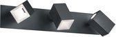 LED Wandspot - Iona Laginos - 18W - Warm Wit 3000K - 3-lichts - Rechthoek - Mat Zwart - Aluminium