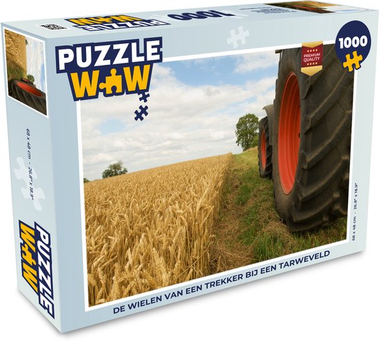 Puzzle Tractor 1000 pièces - Les roues d'un tracteur près d'un champ de blé  | bol.com
