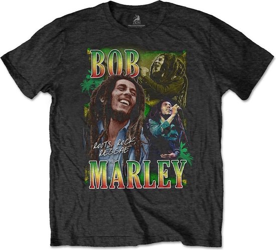 Bob Marley Mens Tshirt -L- Roots, Rock, Reggae Homage Zwart | bol