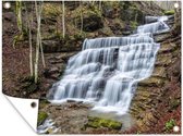 Tuinposter - Tuindoek - Tuinposters buiten - Een waterval in het Nationaal Park Foreste Casentinesi in Italië - 120x90 cm - Tuin