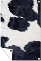 Muurdecoratie Afbeelding van een zwart-witte koeienhuid - 120x180 cm - Tuinposter - Tuindoek - Buitenposter