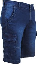 Brams Paris - Heren Korte Broek - Cargo - Stretch - Model Jan -Donkerblauw