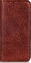 LG K61 Hoesje - Mobigear - Cowboy Serie - Kunstlederen Bookcase - Bruin - Hoesje Geschikt Voor LG K61