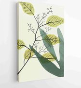 Water color boho foliage line art drawing with abstract shape. Abstract Plant Art design for print, cover, wallpaper, Minimal and natural wall art. 3 - Moderne schilderijen – Verti